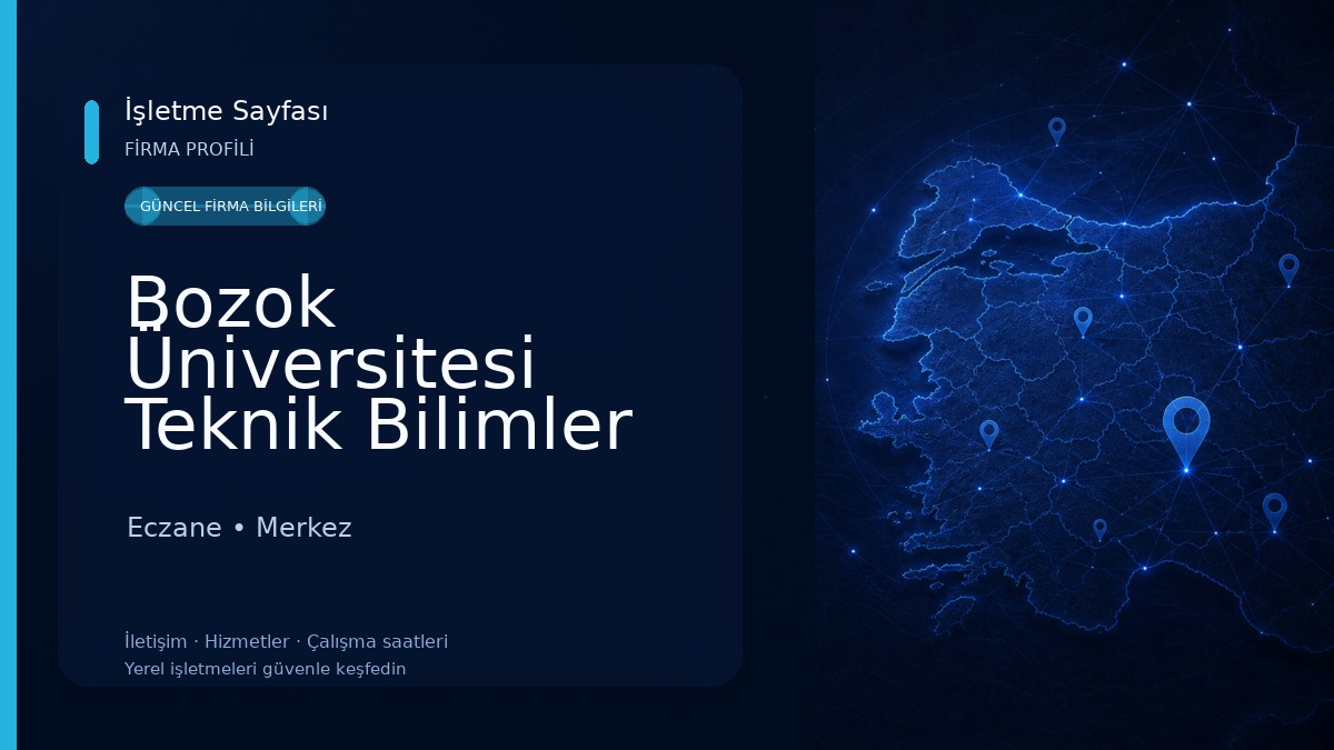 Bozok Üniversitesi Teknik Bilimler Meslek Yüksekokulu Eczane