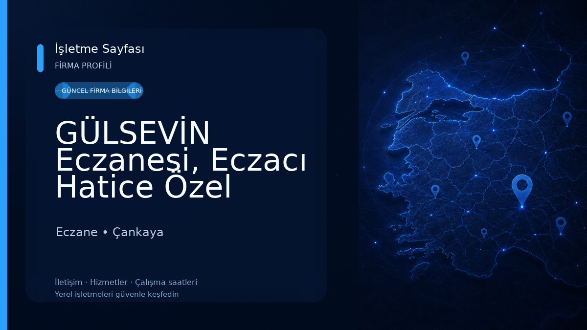 GÜLSEVİN Eczanesi, Eczacı Hatice Özel Eczane