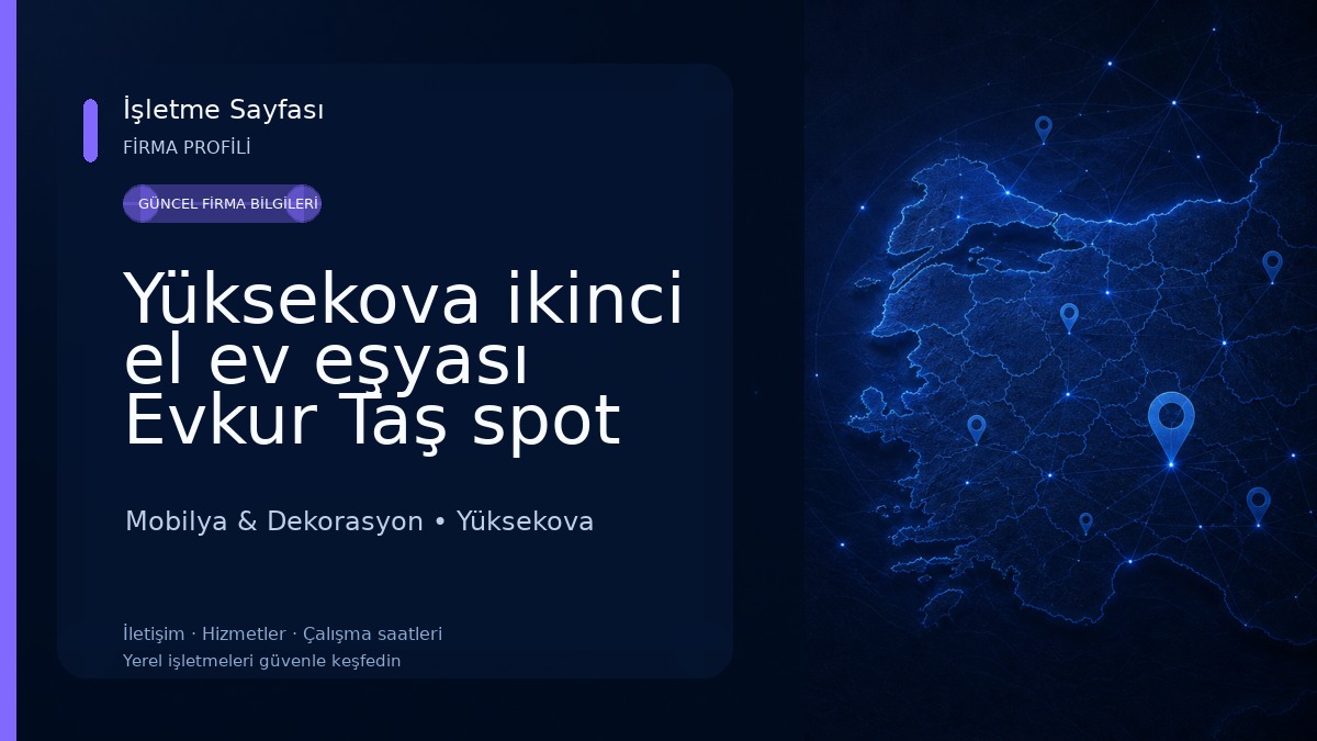 Yüksekova ikinci el ev eşyası Evkur Taş spot 